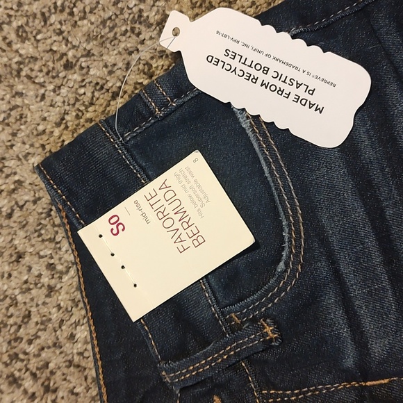 NWT Girl Bermuda Jean Shorts Mid Rise - Picture 2 of 7